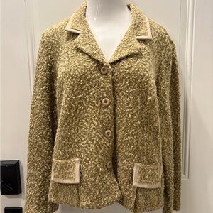 Sag Harbor Women's Tan Textured Teddy Jacket